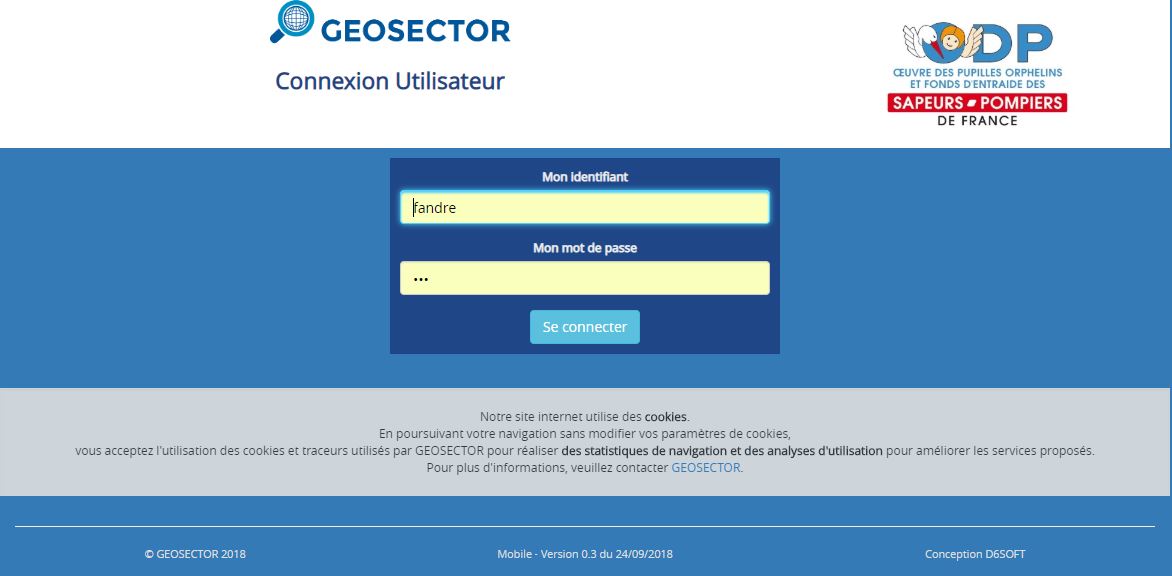 GEOSECTOR - Connexion